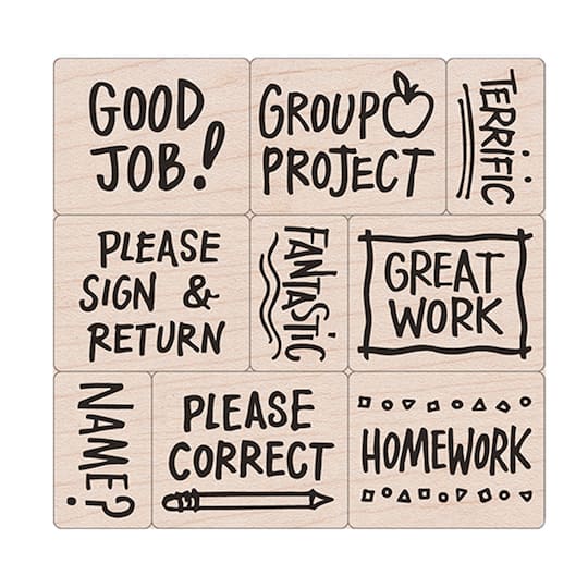 Hero Arts&#xAE; Big &#x27;n&#x27; Little Notes From The Teacher Woodblock Stamps